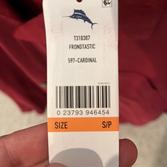 Genuine Tommy Bahama Short Sleeve Red Floral button down Shirt NEW WITH TAGS - Picture 8 of 8